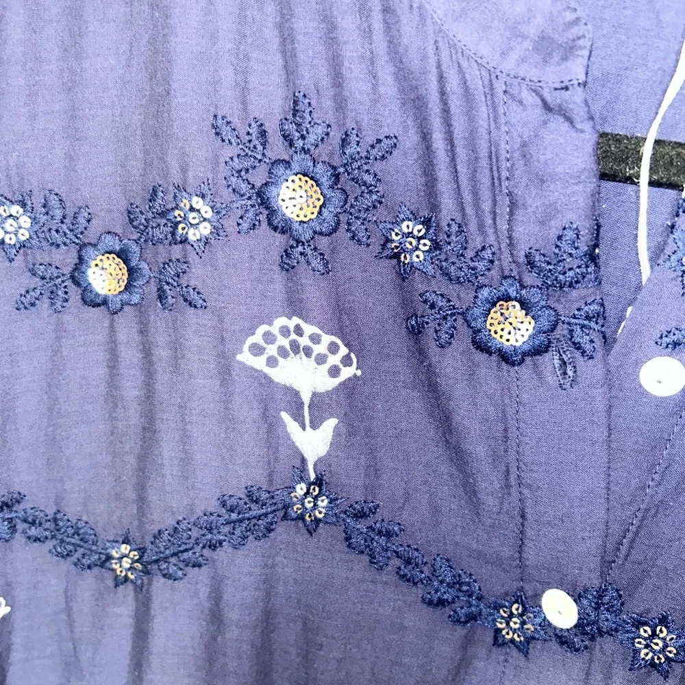 Oliphant Camden Navy Cinched Shirt Maxi Dress • Size M • SOLD OUT • NWOT - Picture 7 of 11